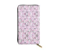 Gymnastics Pink Print Leather Long Clutch Wallet – Fashionable Personalized Wallet, Multiple Card Slots, Gift Ready, Black, One Size