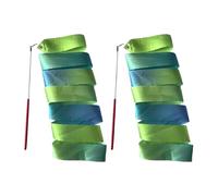 Gymnastics Ribbon, 2 Pack Colorful Gymnastics Band with Stick, Dance Band Children Rainbow Band for School and Home Game, Ideal for Girls on Children's Birthday party or Christmas