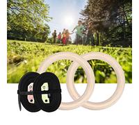 Gymnastics Rings, Fitness Ring Gymnastic Rings with 4.5m Hanging Strap Adjustable Birch Sport Workout Equipment Gym Rings for Indoor and Outdoor