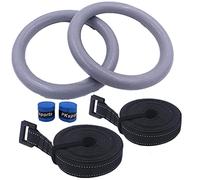 gymnastics rings, Professional Gymnastic Ring Pull up Gym With Adjustable Strap Workout For Home Body Strength Muscle Training(Gray with strap)