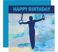 Gymnastics Rings Sport Birthday Cards - Boys in Sports - Happy Birthday Card for Boy Son Brother Grandson Nephew Uncle Cousin, 145mm Bday Greeting Cards