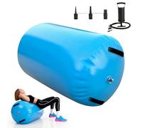 Gymnastics Roller, Thick 100CM Air Roller Inflatable Gymnastics Tumbling Barrel with Manual Air Pump, Mat Air Roll Barrel Tumble Back-Bend Trainer for Yoga for Exercise Gym Training Yoga Backflip