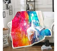Gymnastics Throw Blanket Throw Size, Gymnastic Lovers Plush Bed Blanket For Girls Teens Women Adult Bedroom Decor, Galaxy Starry Sky Glitter Sherpa Blanket Gymnastics Sports Theme Fleece Blanket