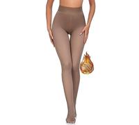 GymNatural Thermal Tights Fleece Lined Tights Women Winter Sheer Warm Pantyhose Footless Tights Fake Translucent Thermal Leggings