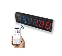GymNext Flex Timer - Home Edition - Bluetooth App-Controlled Wall Mounted 13" LED Gym Clock with Medium 2.3" Digits for CrossFit, Tabata, HIIT, EMOM, MMA, Boxing, Interval Training, Circuits, Workouts