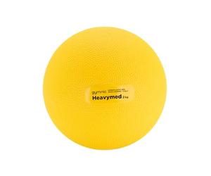 GYMNIC Heavy Med Compact medicine ball Ø 15 cm/2 kg yellow for training and rehabilitation, non-slip surface and water filling, ideal for strength and coordination exercises
