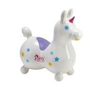 Gymnic Rody Magical Unicorn Light white inflatable ride-on unicorn for children 3+, dynamic and engaging game to stimulate balance, coordination and motor development