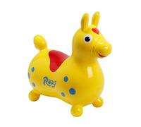 GYMNIC Rody Yellow inflatable hopping horse for kids 3+, psychomotor toy for balance and coordination, compatible with rocking or wheeled bases, made in Italy