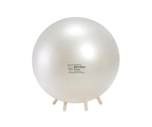 GYMNIC Sit'n'Gym Perla inflatable sitting ball Ø 55 cm with non-slip feet, pearl white color, ergonomic anti-burst chair for correct posture and well-being in the office or at home