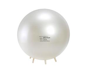 GYMNIC Sit'n'Gym Perla inflatable sitting ball with non-slip feet, pearl white color, ergonomic anti-burst chair for correct posture and well-being in the office or at home