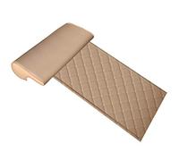 GYMNLJY Car Seat Cushion with Comfort Leg Support Pillow, Leg Rest Extended Leather Cushion for Long-distance Driving For Cars Buses Trains Office Home,Beige
