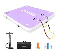 Gymodel Inflatable Floating Dock,Inflatable Dock Platform,6/8/10ft Air Dock Platform Floating Island Raft,Non-Slip Air Dock Platform with Detachable Ladder for Pool Beach Ocean