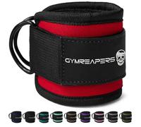 Gymreapers Ankle Strap (Single) For Cable Machine Kickbacks, Glute Workouts, Lower Body Exercises - Adjustable Leg Strap with Neoprene Padding (Red, Single)