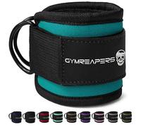 Gymreapers Ankle Strap (Single) For Cable Machine Kickbacks, Glute Workouts, Lower Body Exercises - Adjustable Leg Strap with Neoprene Padding (Cyan, Single)