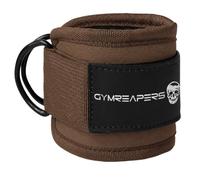 Gymreapers Ankle Straps For Cable Machine Kickbacks, Glute Workouts, Lower Body Exercises - Adjustable Leg Straps with Neoprene Padding (Brown, Single)