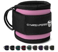 Gymreapers Ankle Straps (Pair) For Cable Machine Kickbacks, Glute Workouts, Lower Body Exercises - Adjustable Leg Straps with Neoprene Padding (Pink, Pair)