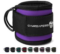 Gymreapers Ankle Straps (Pair) For Cable Machine Kickbacks, Glute Workouts, Lower Body Exercises - Adjustable Leg Straps with Neoprene Padding (Purple, Pair)