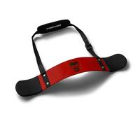 Gymreapers Bicep Arm Blaster -Thick Aluminum Support Bicep Curl Isolator w/Contoured, Padded Edges - Adjustable Bicep Bomber for Weightlifting & Bodybuilding (Red)