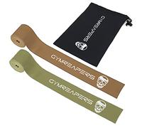 Gymreapers Floss Muscle Bands for Recovery & Flossing Sore Muscles and Increasing Mobility - Compression Stretch Band Pair with Carrying Case (Military Pair, 1 Medium - 1 Heavy Strength)