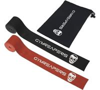 Gymreapers Floss Muscle Bands for Recovery & Flossing Sore Muscles and Increasing Mobility - Compression Stretch Band Pair with Carrying Case (Black/Red Pair, 1 Medium - 1 Heavy Strength)
