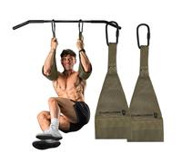 Gymreapers Hanging Ab Straps For Core Strength and Abdominal Training - Padded Adjustable Arm Supports For Bodyweight Exercises (Ranger Green)