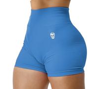 Gymreapers Infinity Seamless Exercise Workout Shorts High Waist Biker Gym Clothes for Women Athletic Running Pilates Yoga Sport Short, Azure Blue, L