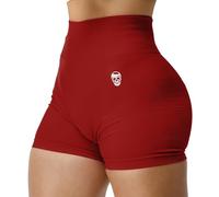 Gymreapers Infinity Seamless Workout Shorts High Waist Biker Shorts for Women Athletic Gym Running Pilates Yoga Sport Short, Bloodshot Red, L