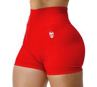 Gymreapers Infinity Seamless Workout Shorts High Waist Biker Shorts for Women Exercise Gym Clothes Athletic Gym Running Pilates Yoga Sport Short, Carolina Reaper, XS