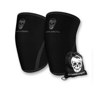 Gymreapers Knee Sleeves (1 Pair) Gym Bag - IPF Approved - Knee Sleeve & Compression Brace for Squats, Fitness, Weightlifting, and Powerlifting 7MM Sleeve Pair - For Men & Women (Black/Black, S)