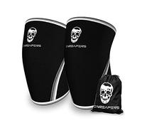 Gymreapers Knee Sleeves (1 Pair) Gym Bag - IPF Approved - Knee Sleeve & Compression Brace for Squats, Fitness, Weightlifting, and Powerlifting 7MM Sleeve Pair - For Men & Women (White, XXL)