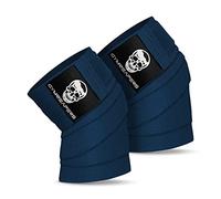 Gymreapers Knee Wraps (Pair) with Strap for Squats, Weightlifting, Powerlifting, Leg Press, and Cross Training - Flexible 72" Knee Wraps for Squatting - for Men & Women (Navy)