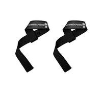 Gymreapers Lifting Wrist Straps for Weightlifting, Bodybuilding, Powerlifting, Strength Training, Deadlifts - Padded Neoprene with 18" Cotton (Black - No Padding)