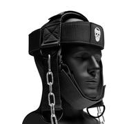 Gymreapers Neck Harness, Improve Neck Strength and Reduce Neck Pain - Neck Trainer with 29” Heavy Duty Stainless Steel Chain, Adjustable Neoprene Strap, Neck Harness for Gym & Home Use (Black)