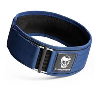 Gymreapers Quick Locking Weightlifting Belt for Bodybuilding, Powerlifting, Cross Training - 4 Inch Neoprene with Metal Buckle - Adjustable Olympic Lifting Back Support (Navy, S)