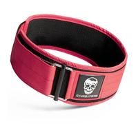 Gymreapers Quick Locking Weightlifting Belt for Bodybuilding, Powerlifting, Cross Training - 4 Inch Neoprene with Metal Buckle - Adjustable Olympic Lifting Back Support (X-Large, Pink), XL