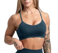 Gymreapers Seamless Sports Bra for Women - Wireless Compression Padded Supportive Bras for Gym, Yoga, & Fitness, Atlantis, L