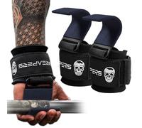 Gymreapers Weight Lifting Hooks (Pair), Heavy Duty Power Wrist Straps Hand Grip Support For Deadlifts, Pull Ups, Shrugs - Gym Gloves For Men and Women (Navy)