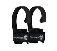 Gymreapers Weight Lifting Straps With Dowel - Wrist Straps for Weightlifting - Workout Deadlift Wrist Weights - Reinforced Stitching & Padded Fit Gym Accessories for Strength & Gym Hand Grip (Black)