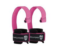 Gymreapers Weight Lifting Straps With Dowel - Wrist Straps for Weightlifting - Workout Deadlift Wrist Weights - Reinforced Stitching & Padded Fit Gym Accessories for Strength & Gym Hand Grip (Pink)