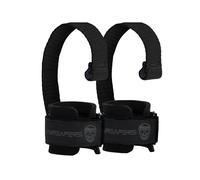 Gymreapers Weight Lifting Straps With Dowel - Wrist Straps for Weightlifting - Workout Deadlift Wrist Weights - Reinforced Stitching & Padded Fit Gym Accessories for Strength & Gym Hand Grip (Black