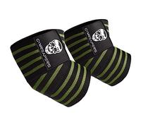 Gymreapers Weightlifting Elbow Wraps (1 Pair) - Flexible 40'' Elbow Compression Strap & Joint Support Brace - For Bench Press, Powerlifting, and Pressing (Green)