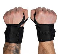 Gymreapers Weightlifting Wrist Wraps (IPF Approved) 18" Professional Quality Wrist Support with Heavy Duty Thumb Loop - Best Wrap for Powerlifting Competition, Strength Training, Bodybuilding (Black