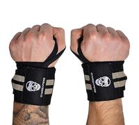 Gymreapers Weightlifting Wrist Wraps (IPF Approved) 18" Professional Quality Wrist Support with Heavy Duty Thumb Loop - Best Wrap for Powerlifting Competition, Strength Training, Bodybuilding (Desert