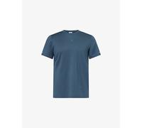 Gymshark Mens Gymshark Logo-Print Slim-Fit Stretch-Woven Running T-Shirt Gs Stealth Blue S