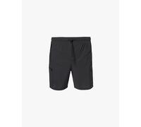 Gymshark Mens Gymshark Rest Day 6' Cargo Brand Print Slim-Fit Stretch-Woven Shorts Black XL