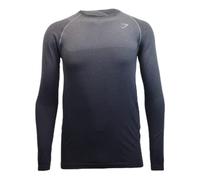 GYMSHARK Mens Vital Ombre Long Sleeve T-Shirt, Smokey Grey Marl/Black, Small
