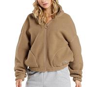 GYMSHARK Sherpa Womens Jacket - Brown - XS