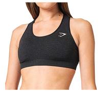 Gymshark Vital Seamless Womens Sports Bra Black Padded Moisture Wicking Gym Run