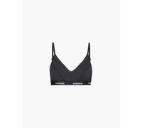 Gymshark Womens Bros Midnight Black Marl Branded-waistband Cotton-blend Rib Bralette S