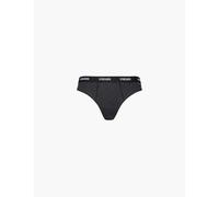 Gymshark Womens Bros Midnight Black Marl Rib High-rise Cotton-blend Thong S